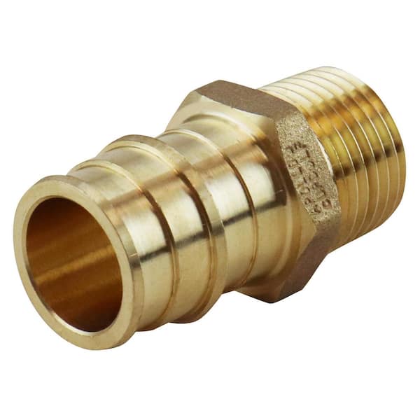 The Plumber's Choice 3/4 in. Brass PEX Barb x 1 in. Female Pipe Thread Adapter  Fitting (5-Pack) 34105EPFA - The Home Depot