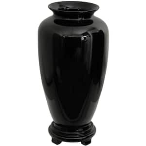14 in. Porcelain Decorative Vase in Black