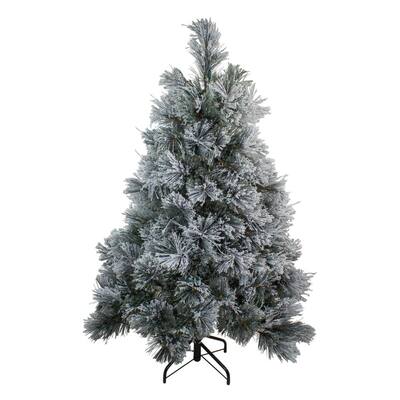 4.5 ft. Unlit Flocked Black Spruce Artificial Christmas Tree