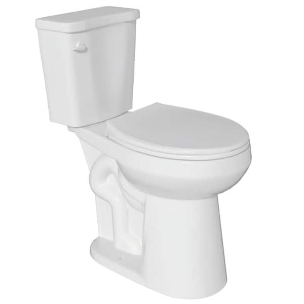 HOMLYLINK 21 in. Extra Tall 2-Piece Toilet Single Flush 1.28 GPF Round Height Toilet in White Tall Toilet 12 in. Rough In