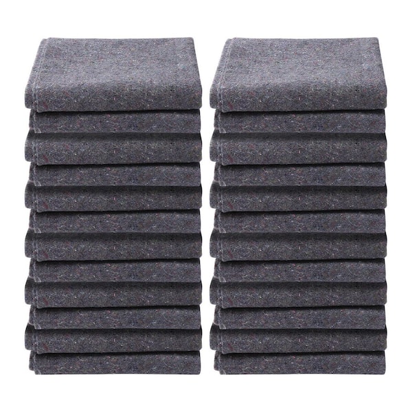 72 in. x 54 in. Moving Blankets. 21 lbs./dz. 12-Packs Heavy-Duty Recycled Cotton Protects Furniture, Appliances