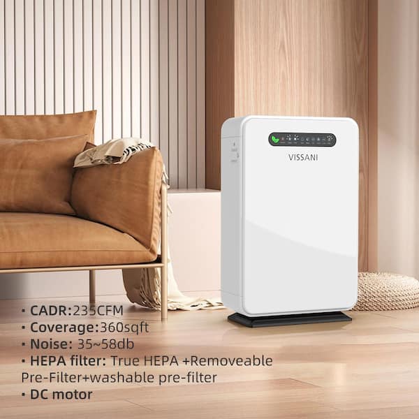 Vissani HEPA 3-Stage Air Purifier for Medium Size Room (384 sq. ft