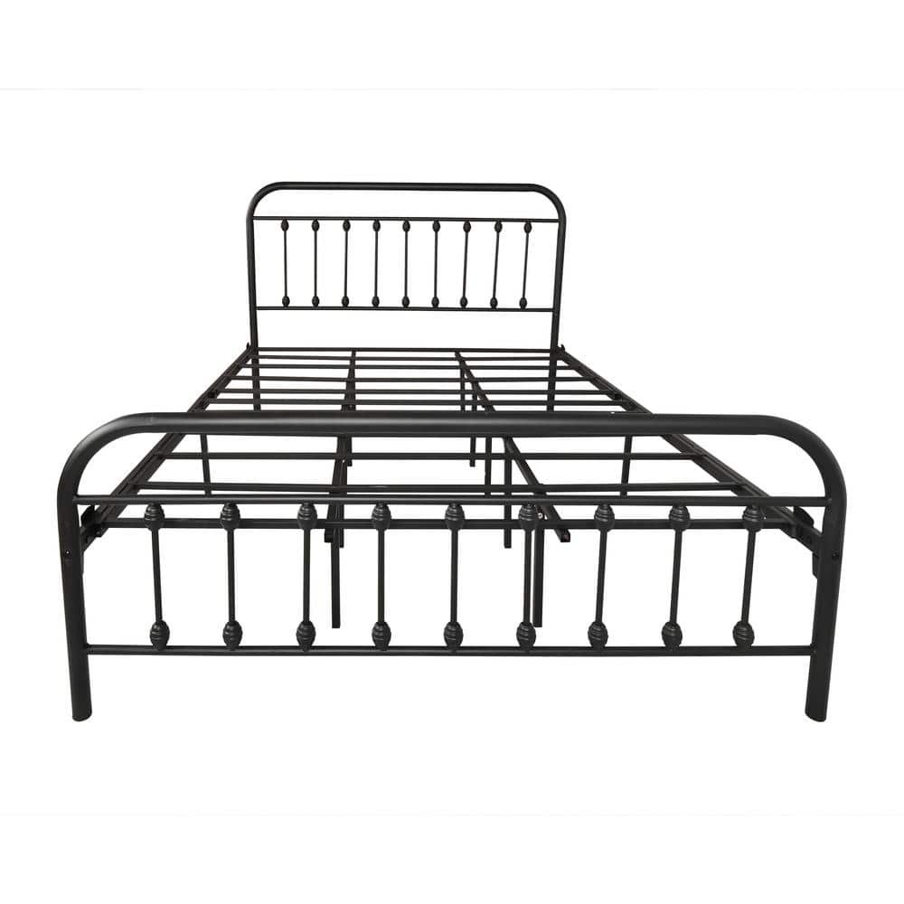 LUCKY ONE Sanae Rustic Black Metal Queen Bed With Rails (60 in. x 80 in.) LKO-W810 - The Home Depot