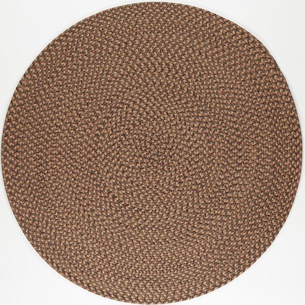 Westport Shades of Brown 4 ft. x 4 ft. Round Indoor/Outdoor Braided Area Rug