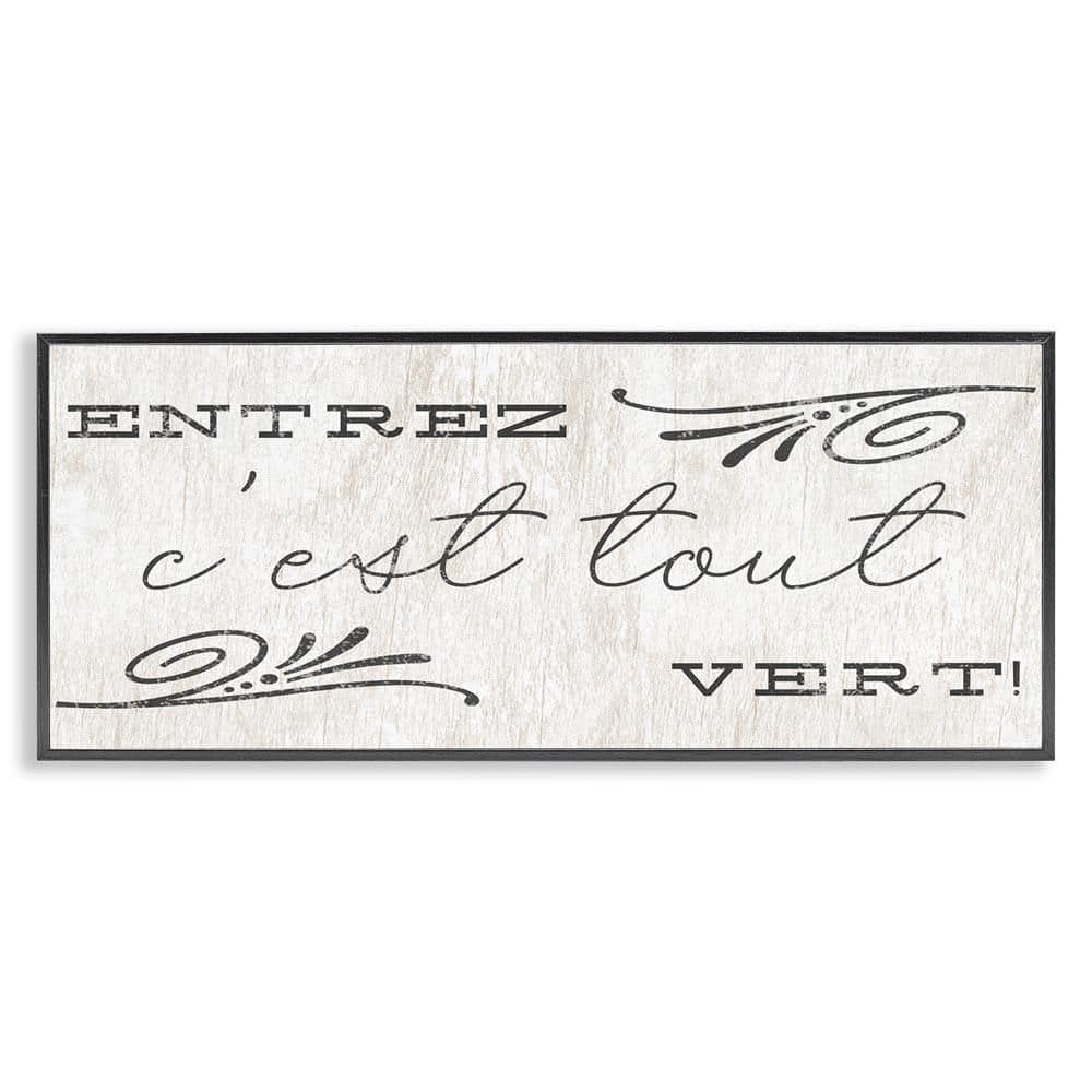 French Come In Phrase by Daphne Polselli Black Framed Typography Giclee Art Print 13 in. x 30 in. price history on PriceWatchPro