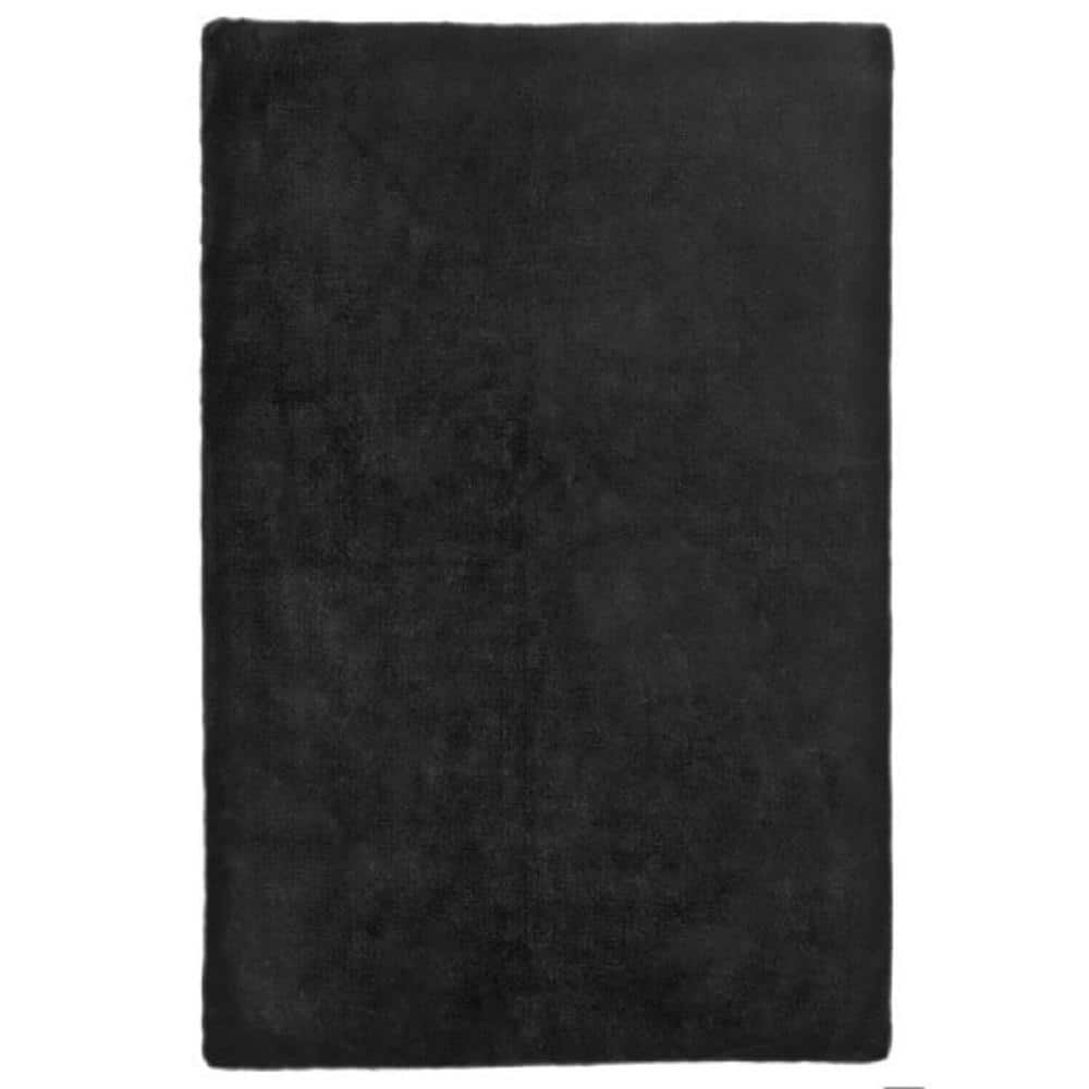 iliebe Mmlior Black 8 ft. x 10 ft. Soft Faux Rabbit Fur Area Rug