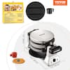 VEVOR 1750-Watt Commercial Round Waffle Maker 4-Waffle Stainless Steel  Nonstick Electric Muffin Machine Belgian Waffle Maker HFBJ4GYXHFL2206B1V1 -  The Home Depot