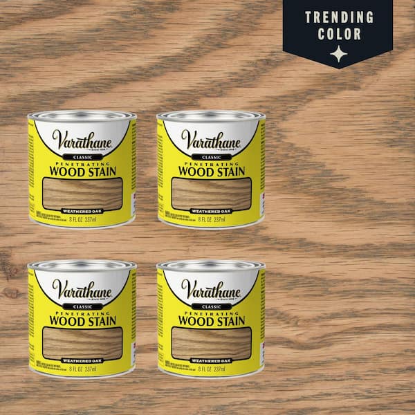 8 oz. Weathered Oak Classic Interior Wood Stain (4-Pack)