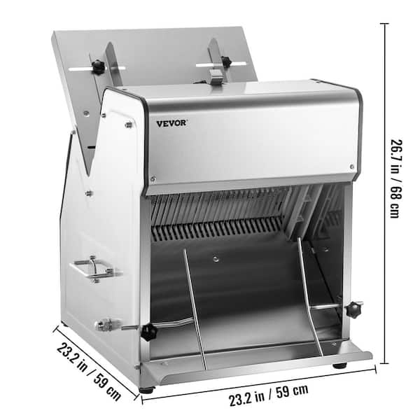 VEVOR Commercial Toast Bread Slicer 0.48 in. 370-Watt Silver
