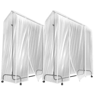 Cover for Garment Rack 2 Pack, Plastic Clothes Rack Cover