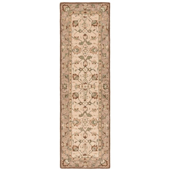 Antiquity 2 ft. x 12 ft. Ivory/Beige Forest Medallion Runner Rug