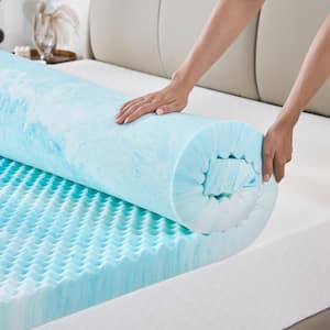 3 in. Twin Memory Foam Cooling Gel Infusion Egg Crate Mattress Topper
