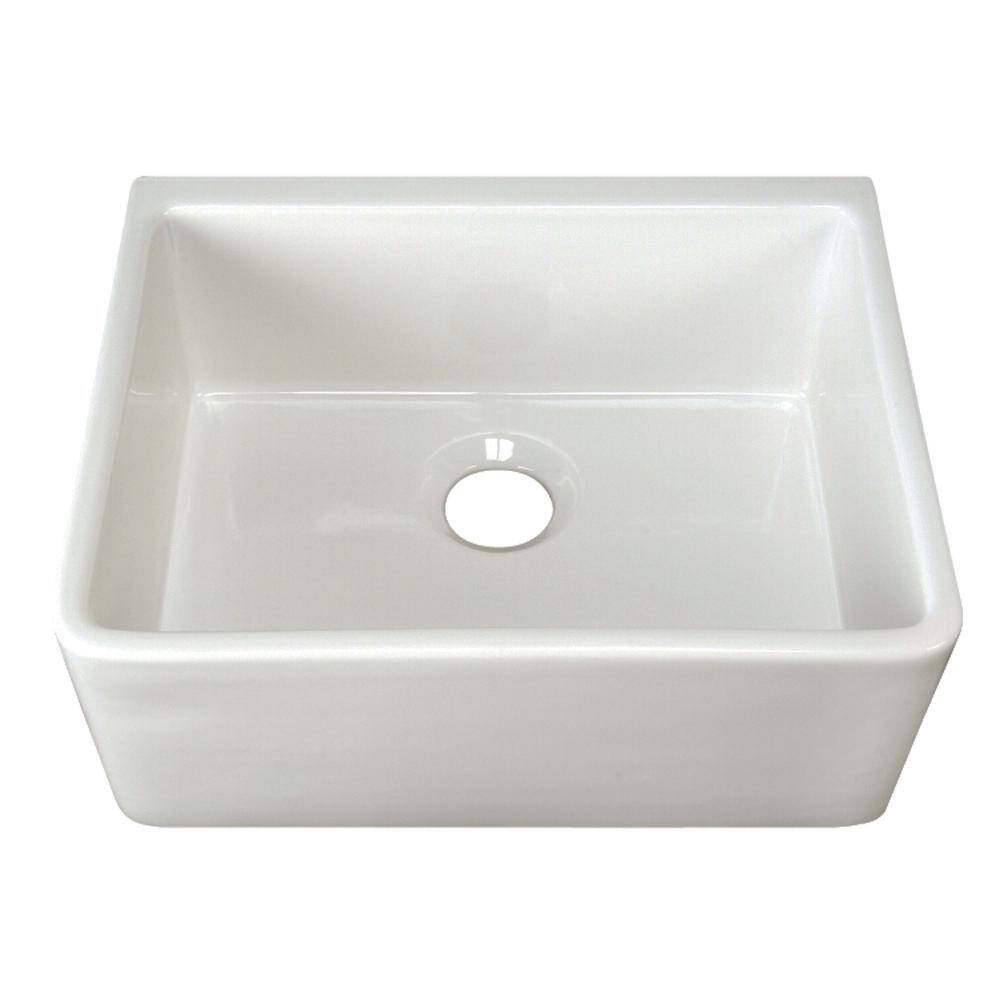 24'' Biscuit Fireclay Farmhouse Single Bowl Kitchen Sink
