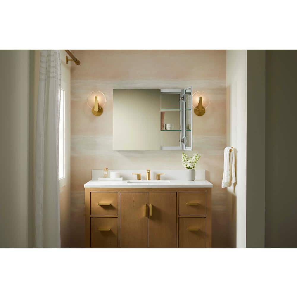 Embark 30" x 26" Anodized Aluminum Dual Swing Medicine Cabinet