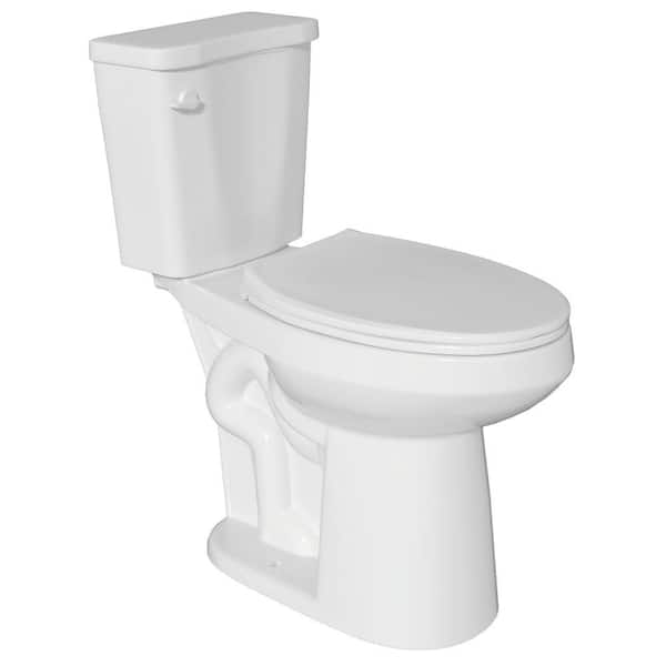 21 in. Extra Tall 2-Piece Toilet Single Flush 1.28 GPF Elongated Height Toilet in White Seat Included 12 inch Rough In