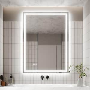 36 in. W x 48 in. H Rectangular Frameless LED Anti-Fog Wall-Mounted Bathroom Vanity Mirror in White