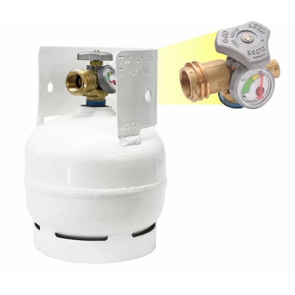 Flame King 3 lbs. Refillable Steel Propane Tank with OPD Valve and Built-in Site Gauge