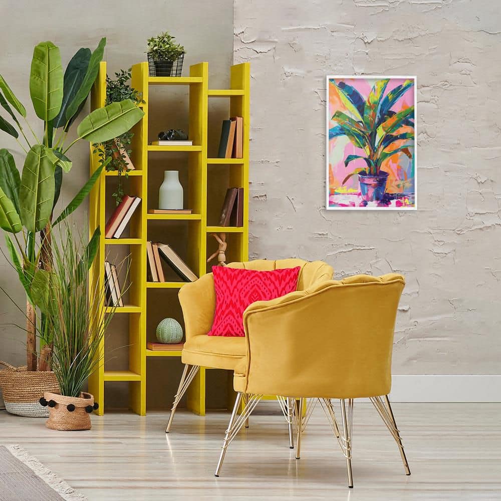 Vivid Saturated House Plant by LSR Design Studio White Framed Abstract Giclee Art Print 24 in. x 16 in. price history on PriceWatchPro