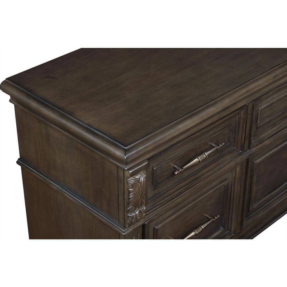 Balboa Walnut Brown 9-Drawer Dresser with Felt Lined Drawers