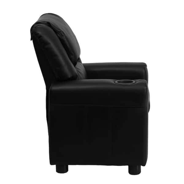 Black Leather Kids Recliner, Childrens Leather Recliner Chairs