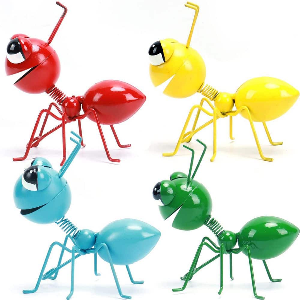 Metal Ant Yard Art Outdoor Garden Decor Cute Insect Wall Hanging Ornaments for Fence or Lattice Set of 4 price history on PriceWatchPro