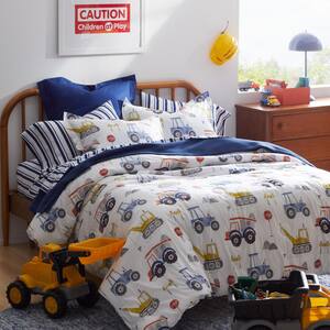 Construction Zone Graphic 200-Thread Count Organic Cotton Percale Sheet Set