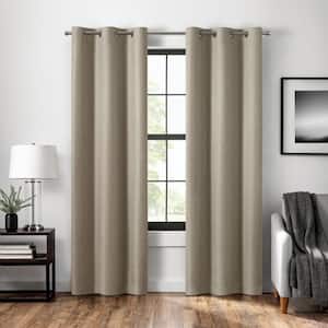 Magnitech Welwick Tan Solid Polyester 84 in. L x 40 in. W Blackout Grommet Curtain