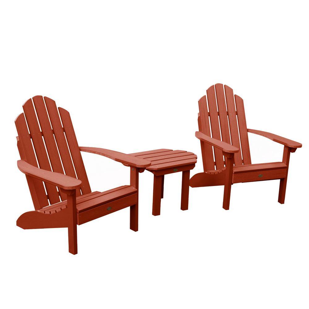 Highwood Classic Westport Rustic Red 3Piece Recycled Plastic Outdoor Conversation Set AD