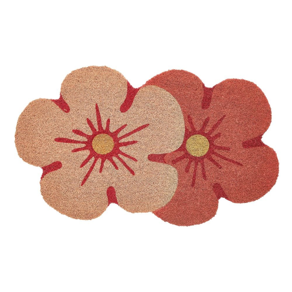 VCNY Home Pink Flower Shape Border Indoor/Outdoor 18 in. x 30 in