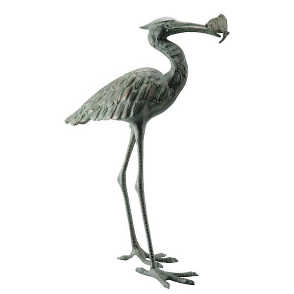 Unbranded Garden Single Crane Eating Fish Garden Statue