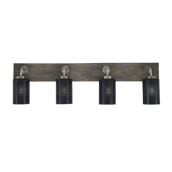 Unbranded Kirby 36 in. 4-Light Graphite and Painted Distressed Wood-look Metal Vanity Light