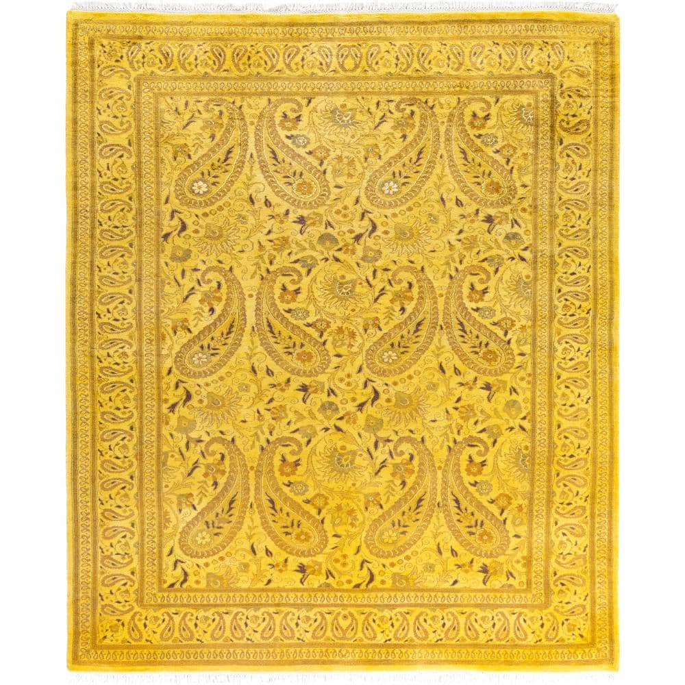 Fine Vibrance Yellow 6 X 9 Hand-Knotted Wool Indoor Area Rug price history on PriceWatchPro