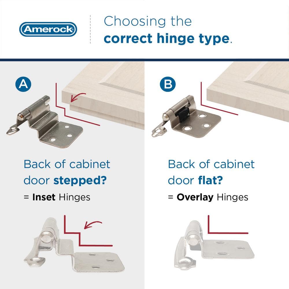 Champagne Bronze 3/8 in. (10 mm) Inset Double Demountable, Cabinet Hinge (2-Pack)