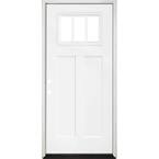 36 in. x 80 in. Legacy Series 3 Lite Clear Glass Right-Hand Inswing Primed Fiberglass Prehung Front Door