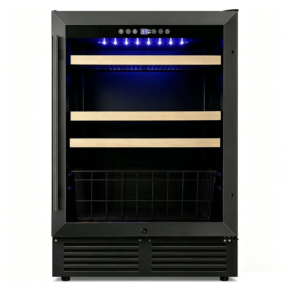 24 in. Single Zone 150-Cans Built-in Beverage Cooler with Reversible Door Hinge and 3 Adjustable Shelves in Black price history on PriceWatchPro