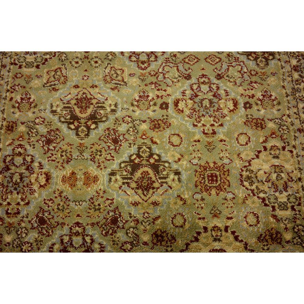 Elegant Square Floral Indoor Area Rug, 4'1", Light Green and Cream