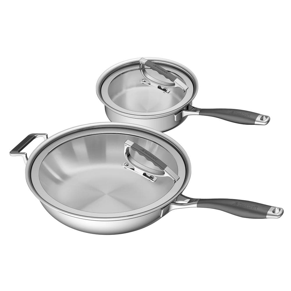 CookCraft 13 French Skillet with Latch Lid - Silver