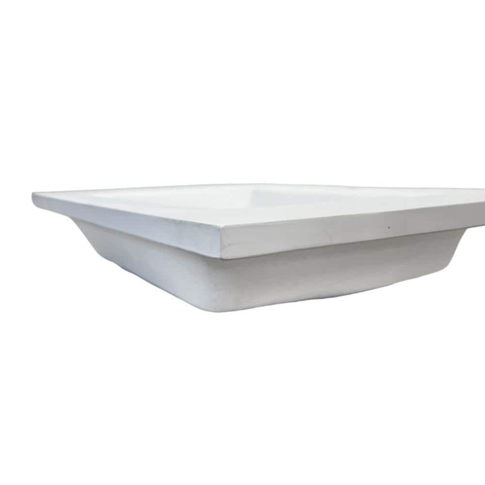 31'' White Concrete Single Bathroom Vanity Top with Integral Sink
