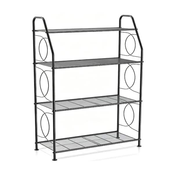 4 Tier Outdoor Plant Shelf ,Metal Plant Stands Holder Rack for Balcony and Garden