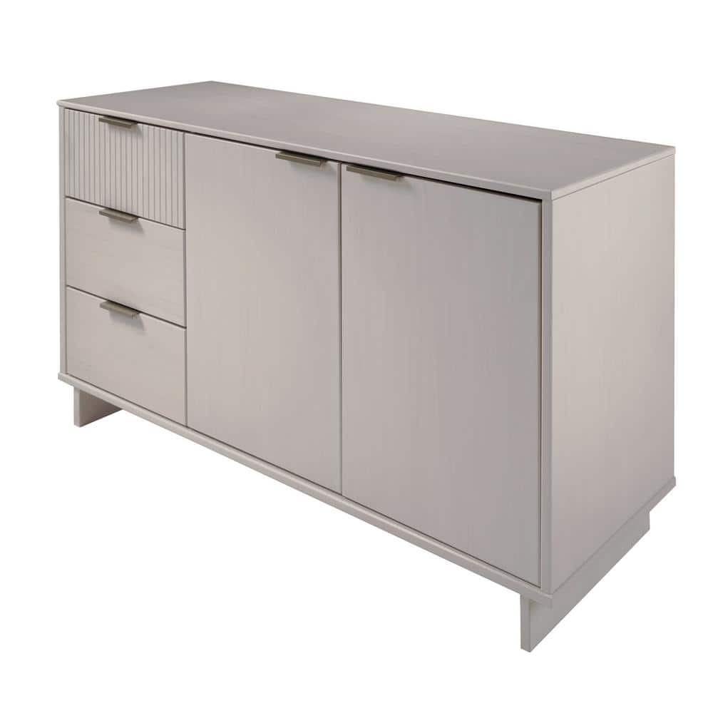 Granville Light Grey 55" Modern 3 Drawer Buffet Sideboard