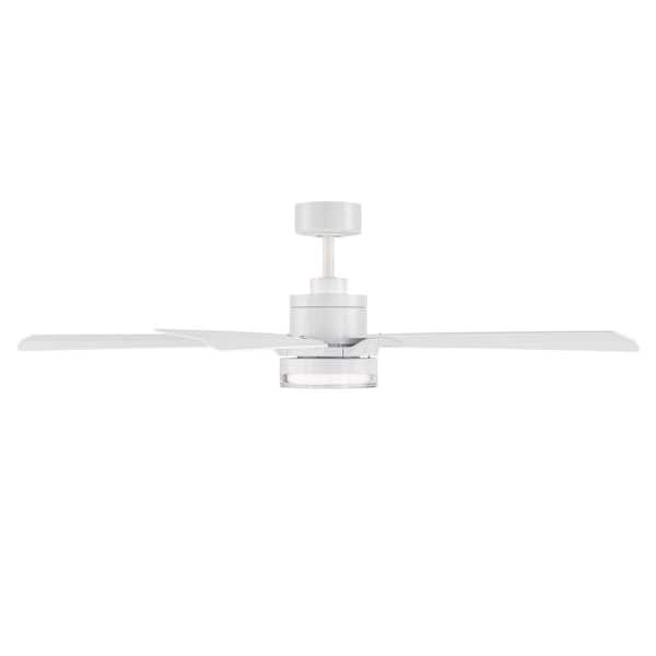 Radiant 64 in. Smart Indoor/Outdoor Matte White Standard Ceiling Fan Selectable 5CCT Integrated LED Acrylic Diffuser