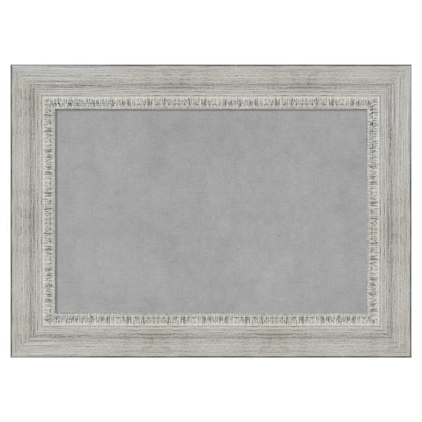 Amanti Art Rustic White Wash 22 in. x 16 in Framed Magnetic Board
