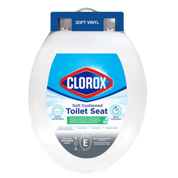 Clorox Clorox Elongated Closed Front Soft Vinyl Toilet Seat in White with Easy-Off Hinges