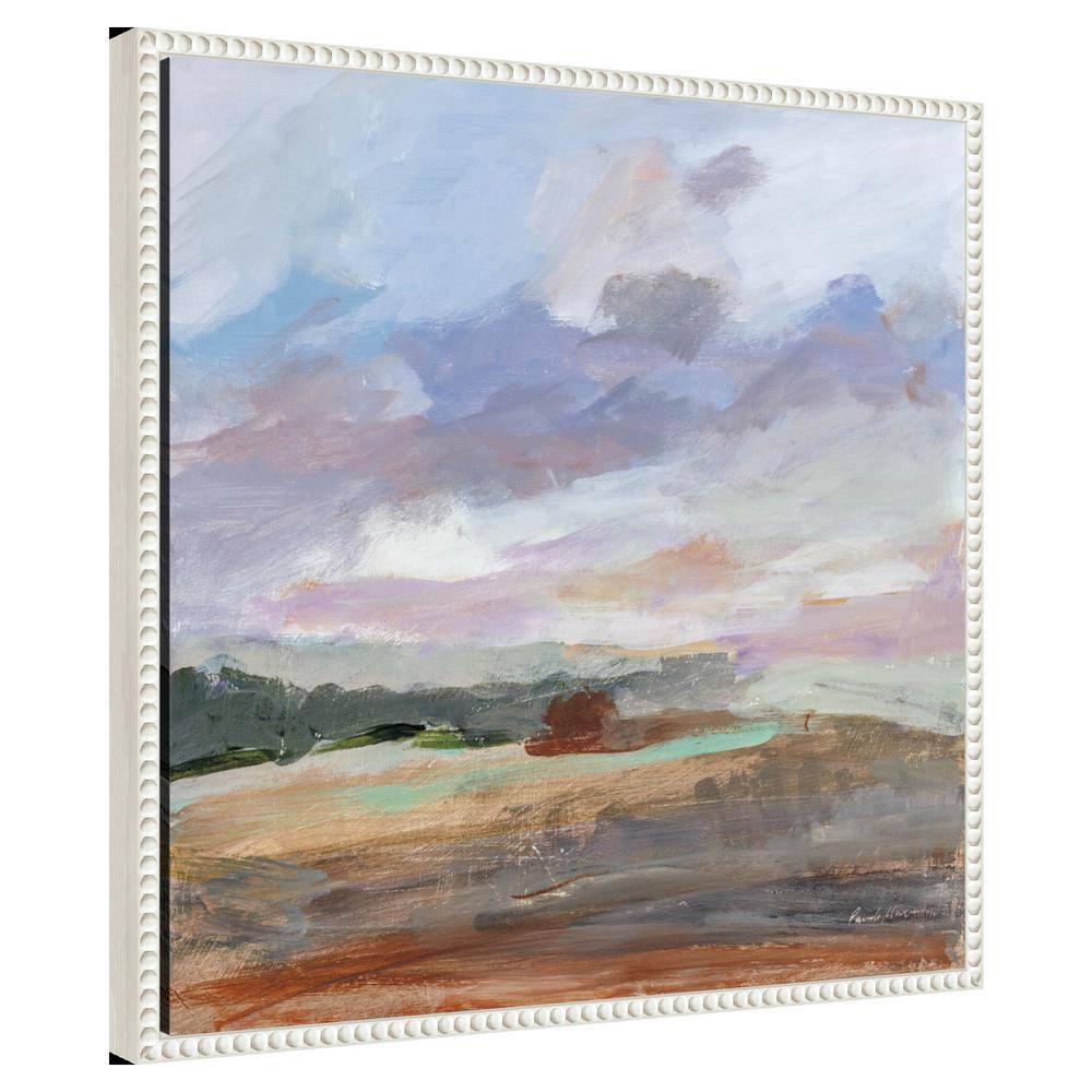 Seashore Without End Abstract Canvas Art with White Floater Frame