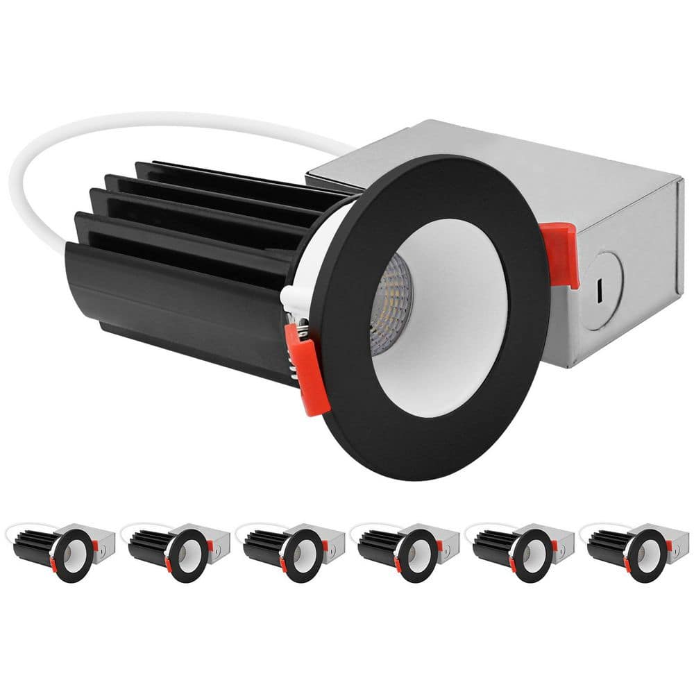 2 In. Integrated LED Recessed Canless Light with Black Interchangeable Trim, 5CCT, 1000LM, 15W, CRI80, Dimmable 6 Pack price history on PriceWatchPro