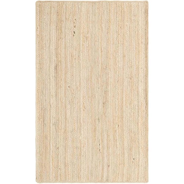 Unique Loom Braided Jute Dhaka White 3' 3 x 5' 1 Area Rug