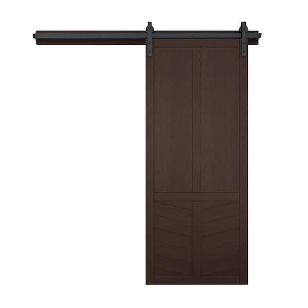 VeryCustom 42 in. x 84 in. The Robinhood Sable Wood Sliding Barn Door with Hardware Kit