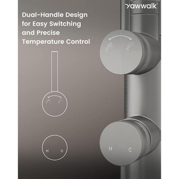 YAWWALK 2-Handles Freestanding Floor Mount Claw Foot Tub Faucets