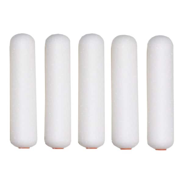 4 in. x 3/8 in. High-Density Foam Mini Paint Roller (5-Pack)