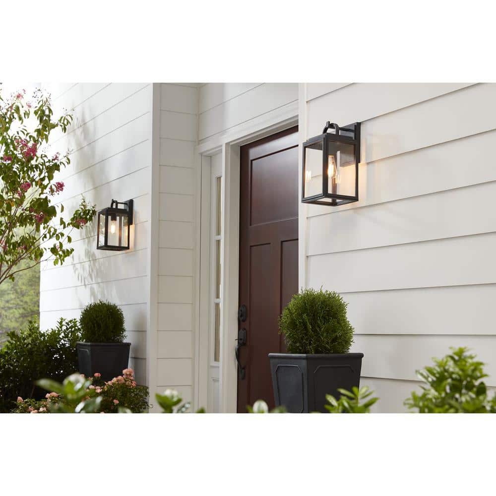 Coastal-Inspired Black Bronze Outdoor Lantern with Clear Glass
